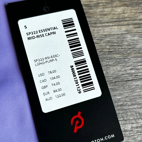 NWT Peloton Essential Mid Rise Capri Leggings Tights Lavender Purple Sz small - Picture 4 of 10